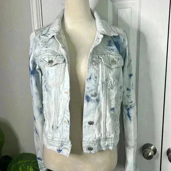 FREE PEOPLE jones tie dye blue jacket size S - Picture 9 of 14